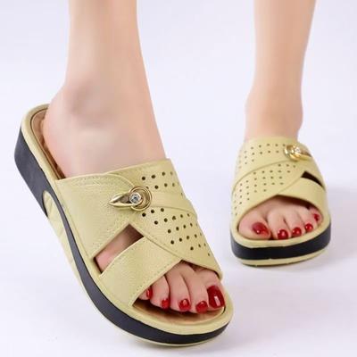 Damen Sommer Neue Offene Zehenpartie Flache Sohle Hausschuhe Dicke Sohle Rutschfest Leicht Hausschuhe Außen Wasserdichte Hausschuhe Sandalen