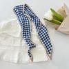 Luxury Light Blue Color Series Silk Scarf Hair Band Ribbon Tied-Up Hair Long Bow Vintage Satin Ribbon Hair Accessories