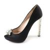 Tolle MIUMIU Pumps Offene Zehenpartie mit Kristallschmuck Schwarz Satin Damen 37 Gebraucht