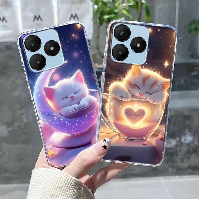 Cartoon Für Wiko T10 T20 T60 Hülle Schutzhülle Für Wiko T10 Marmor Klar Weiches Silikon Handyhülle Floral Niedliche Katze Bumper