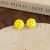 Flower Round Stud Earrings Temperament Jewelry Gift Elegant Polka Dot Earrings  Party