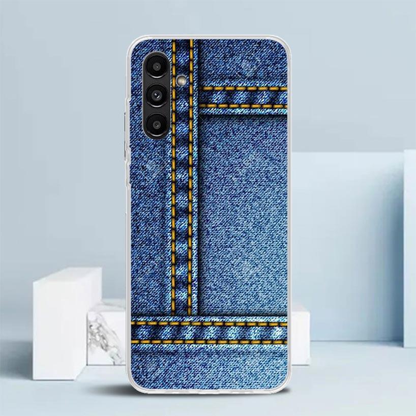 Jeans Cowboy Denim Printed Phone Case For Samsung Galaxy A17 A37 A57 A16 A15 A14 A13 A56 A55 A54 A53 A36 A35 A34 A33 A26 A25 A24