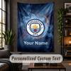 Wall Tapestry Manchester City Print Custom Name Text Wall Hanging Home Decor