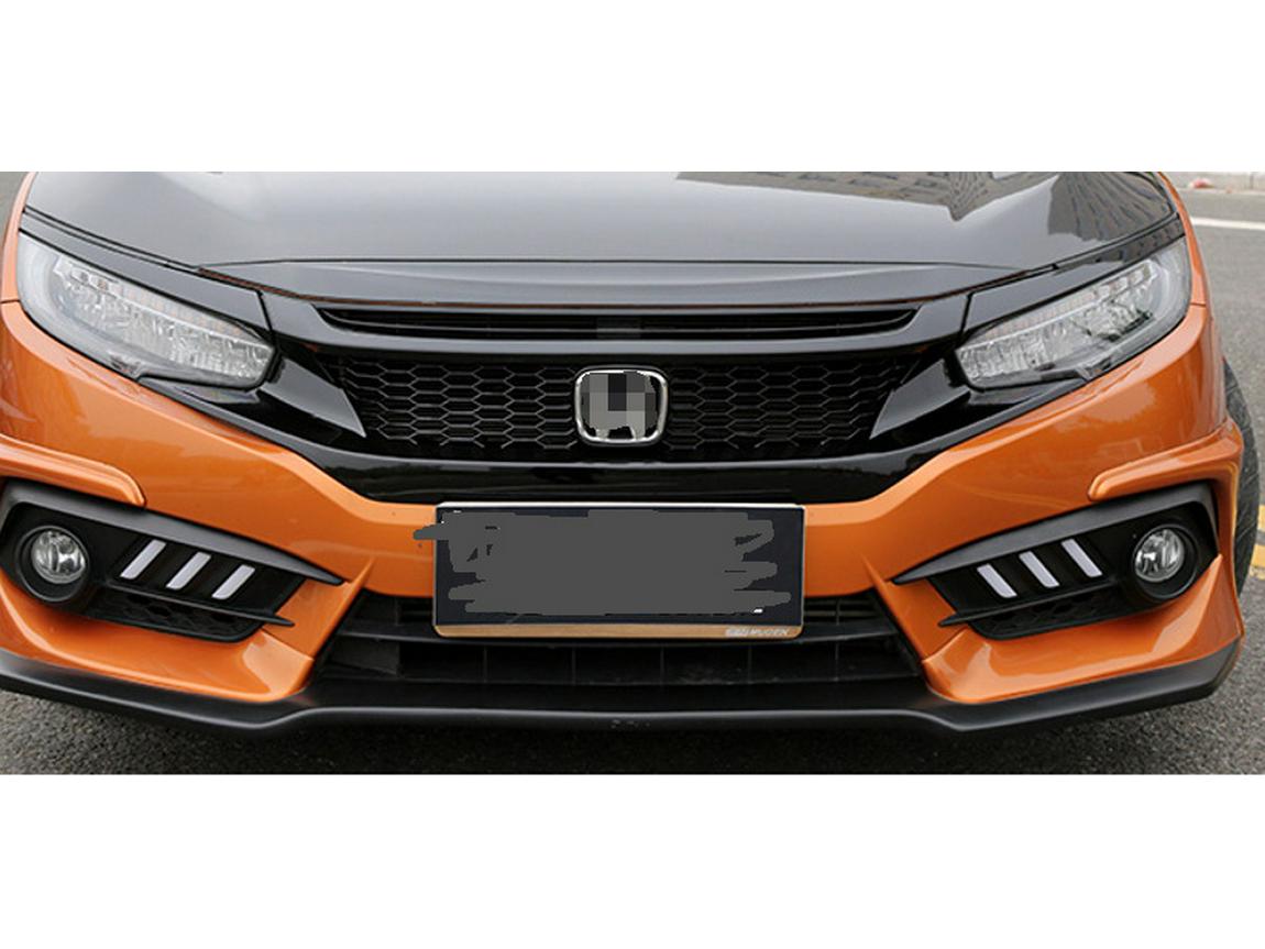 Полный комплект обвеса для Honda Civic RS Track Edition 2016-2021: Передний спойлер-губа, задний спойлер, задний диффузор, боковые юбки, спойлер на крышу для FC450.