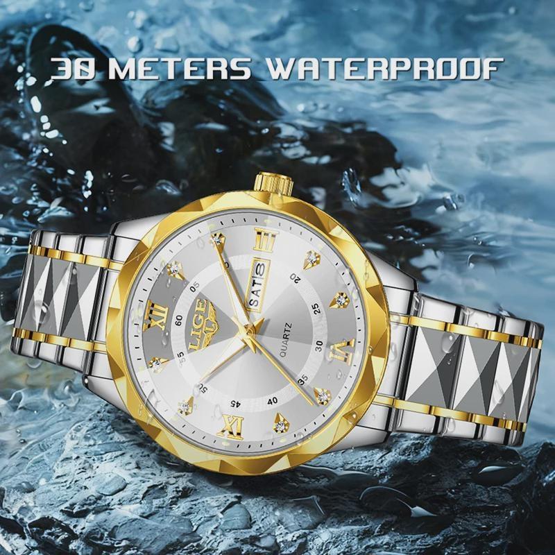 Fashion Simple Quartz Man Watch Luxury Business Steel Band Casual Sports Waterproof Date Weeks Watches
