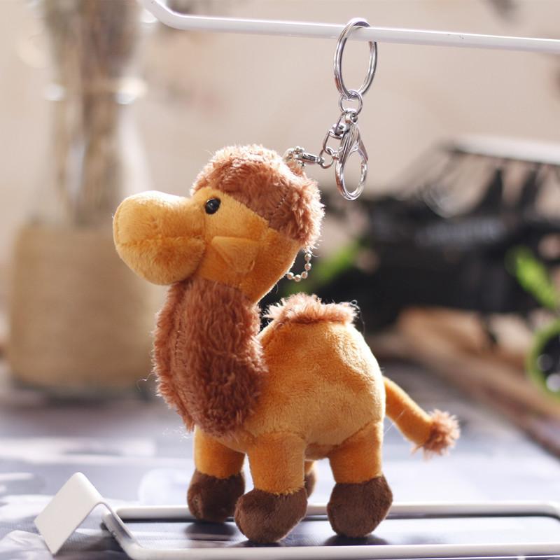 Cute Desert Camel Plush Keychain Toy Mini Stuffed Animal Doll For Children
