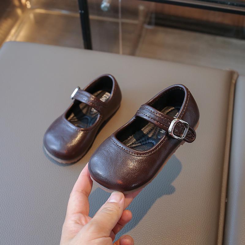 

Girls Leather Shoes for Party Wedding Solid Color British Style Children Shallow Shoes Soft Sole Kids Princess Shoes 22-31 24