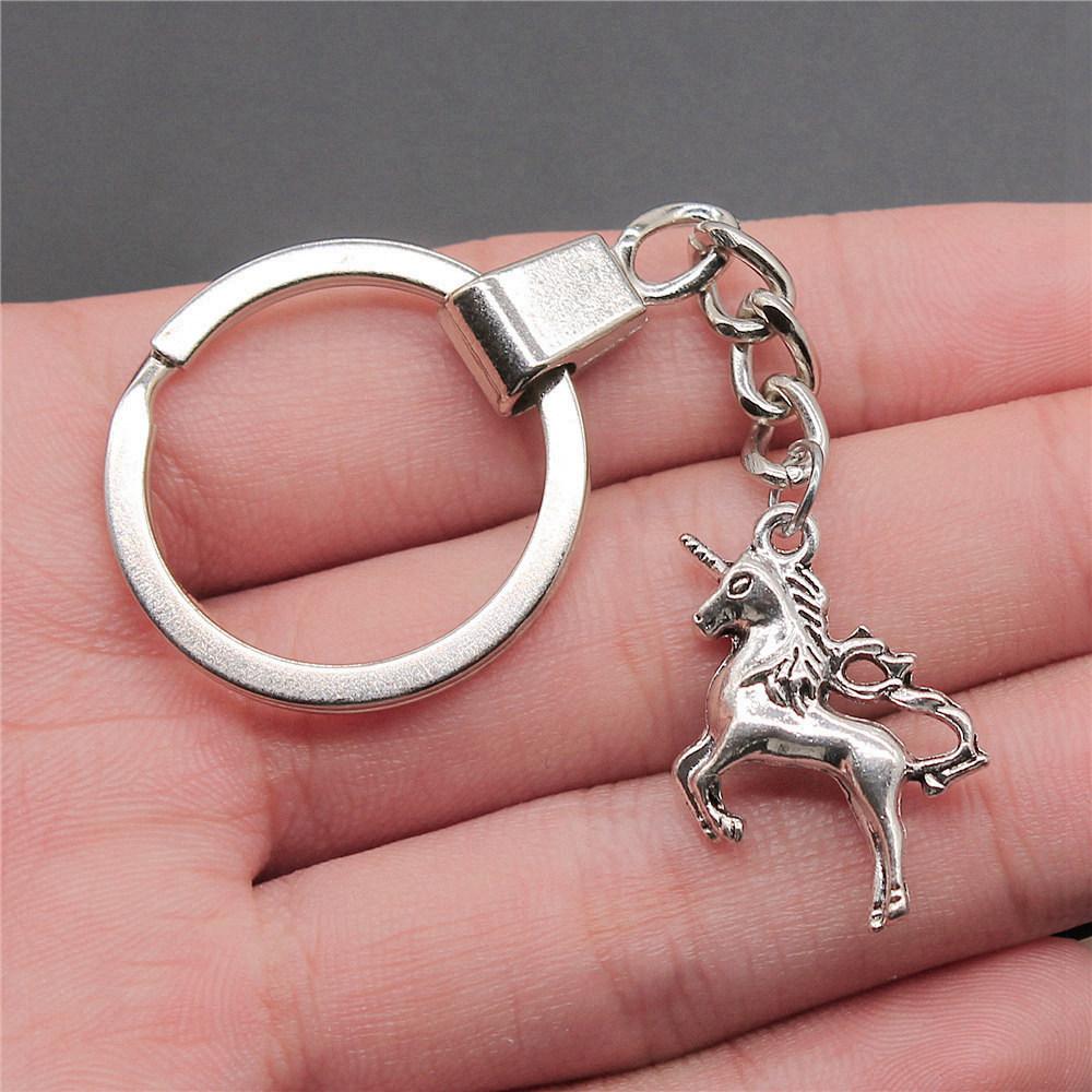 Elephant Horse Animal Duo Pendant Antique Bronze Metal Keychain with 30mm Ring for Students Hot Sale