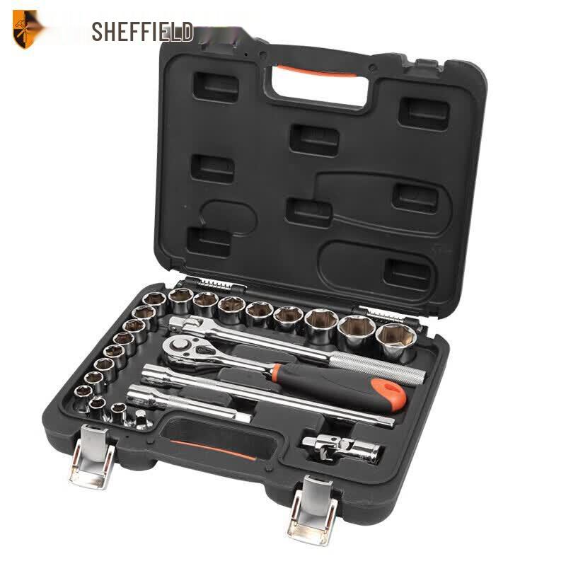 Steel Shield S010024 24-Piece 1/2-inch Drive Metric Ratchet Socket Set 24 Pieces