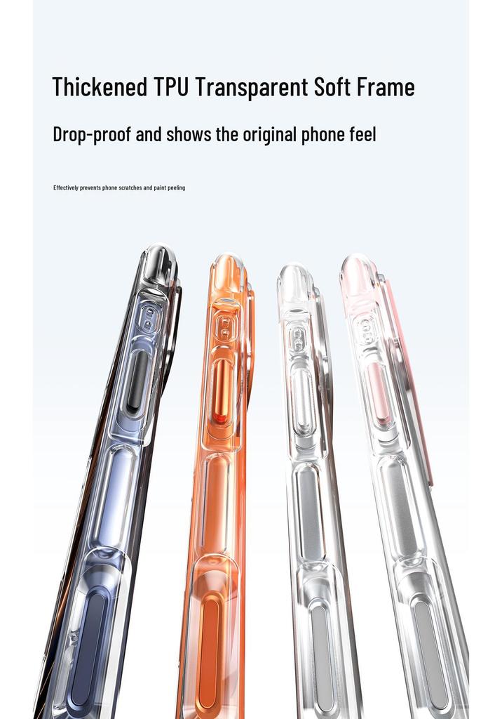 iPhone 17 Pro Max Color-Block Airbag Transparent Magnetic Case - New Anti-Fall Protective Cover