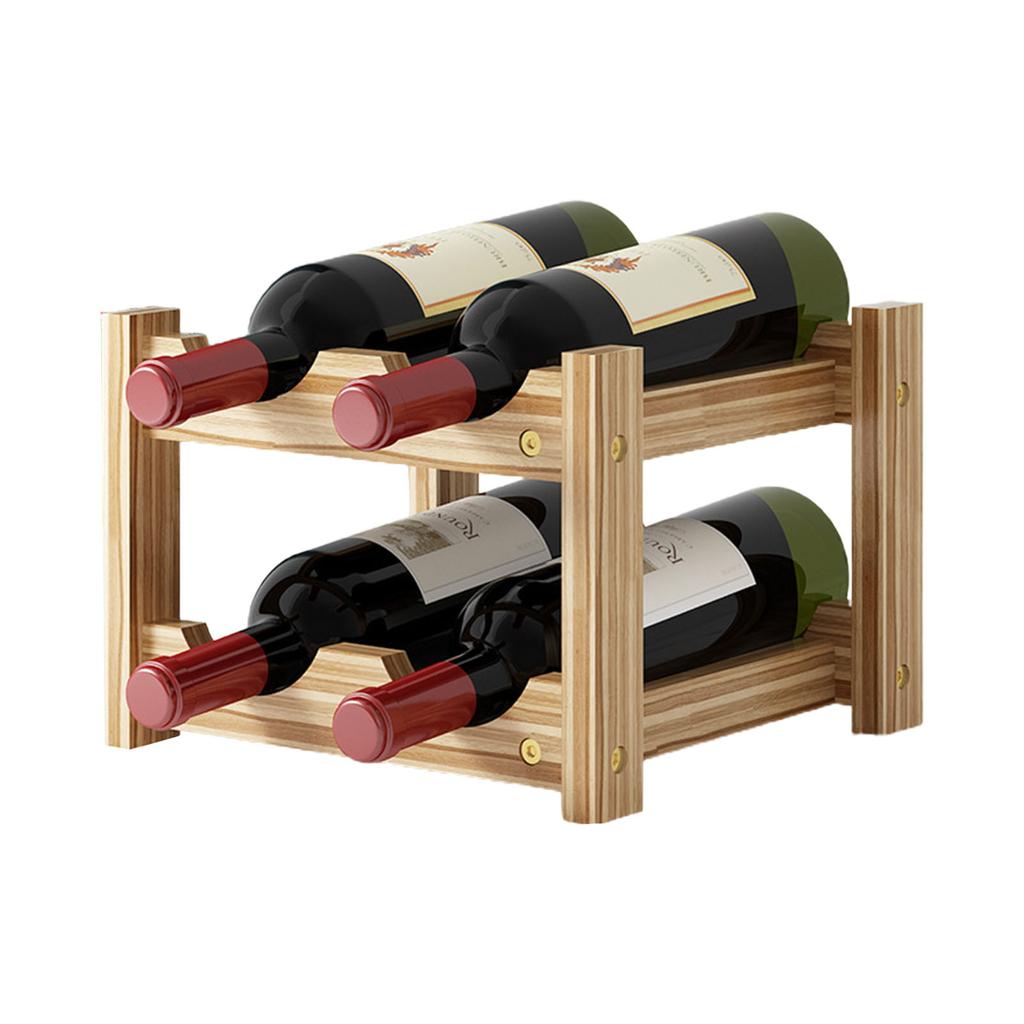 2/3/4 Tiers Wooden Wine Racks Home Bar Party Display Glass Holder Shelf Decoration Red Wine Storage Rack Stand Organizer