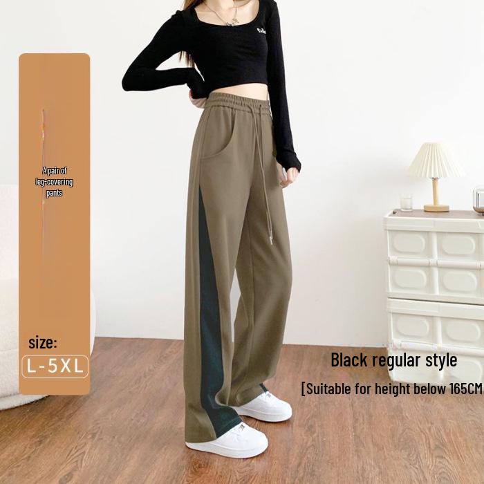 

Женские спортивные брюки свободного кроя с широкими штанинами, ранняя осень - удобные, повседневные, стройнящие, прямого фасона 3XL (recommended for 145-160 lbs) коричневый