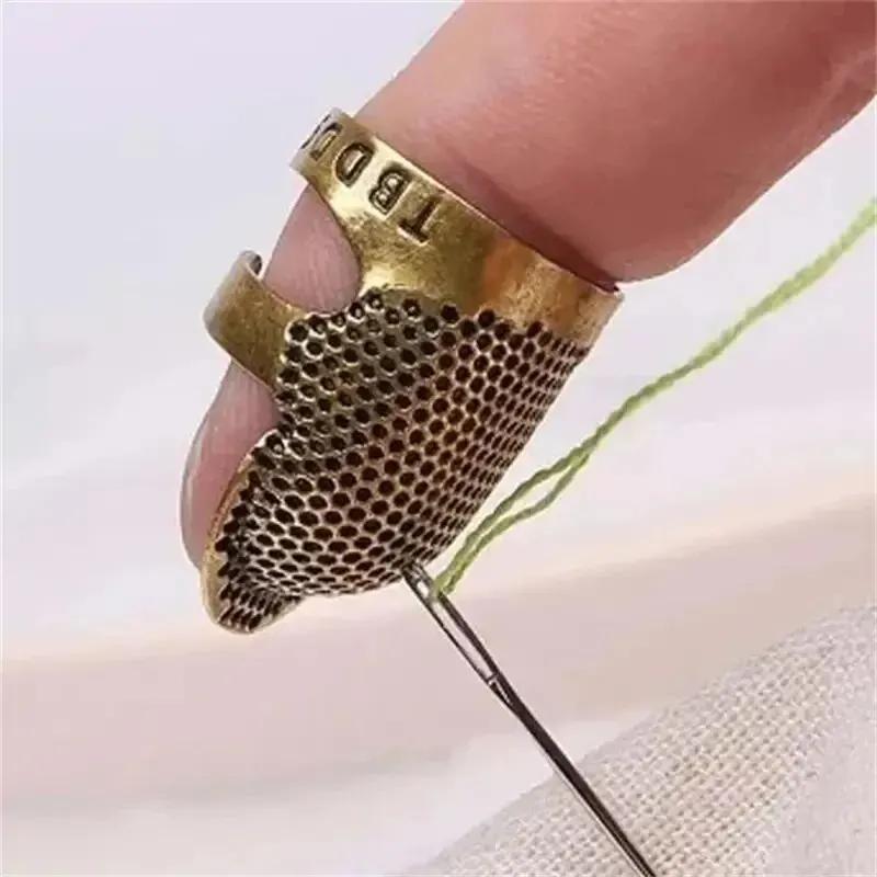 Adjustable Vintage Sewing Thimble, Handmade Anti-Slip Embroidery Anti-Loop, Vintage Acupressure Needle Ring Finger Holder