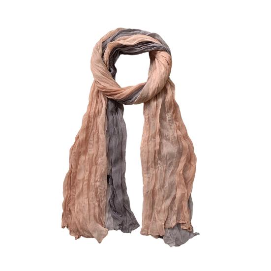 Scarf Shawl Two-Color Gradient Design Pleated Scarf Warm Neck Wrap Cold Weather Neck Warmer Fashion Accessories