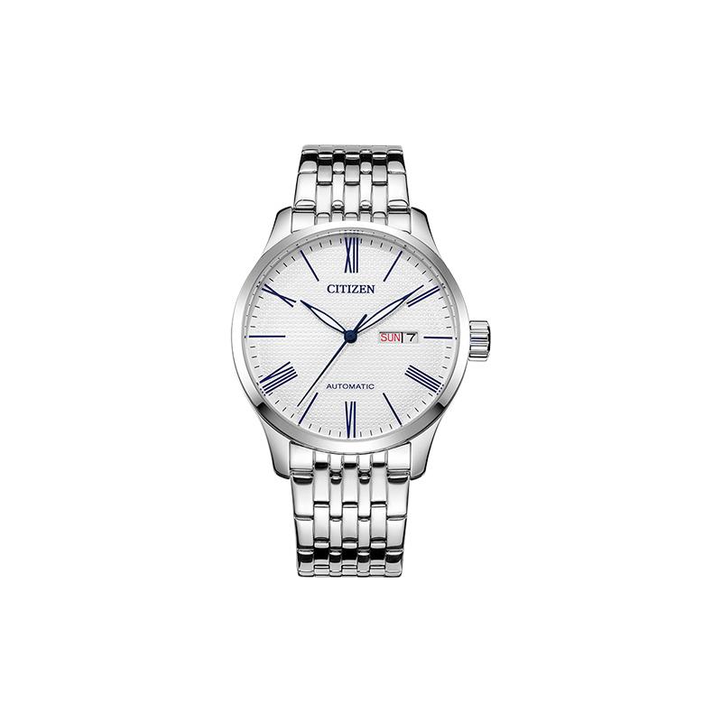 

CITIZEN Classic Small Blue Needle Luminous Casual Simple Versatile Automatic Steel Strap Men s Watch White Dial NH8350-59B синій