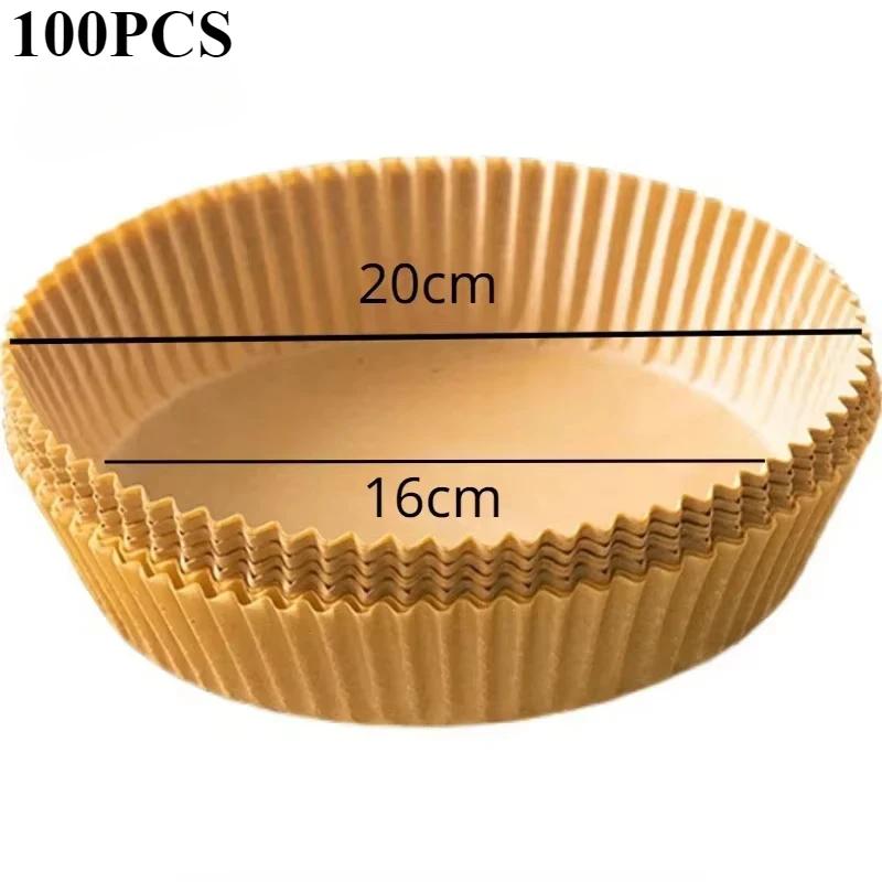 300/200/100/50PCS AirFryer Oil-Proof Disposable Paper Liner Air Fryer Baking Tray Paper Special Baking Paper Tray Accessories