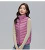 Velvet Women's Stand-up Collar Vest Light Down Jacket Women's Pinghu Large Size Thin Light Winter Coat Vest