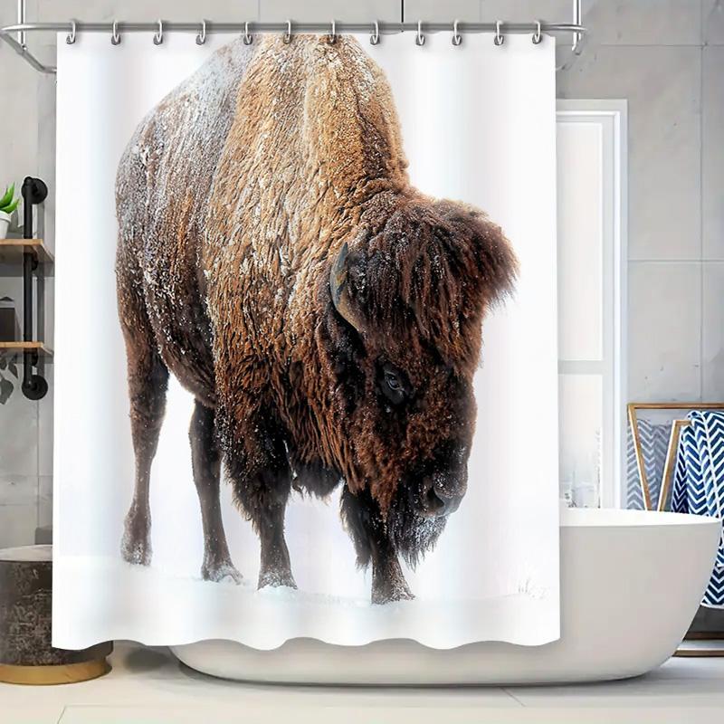

Farmhouse Shower Curtain Rustic Cow Print Bathroom Decor Country Animal Shower Liner Vintage Farmhouse Shower Curtain Set W60H190(CM)-1 Pcs
