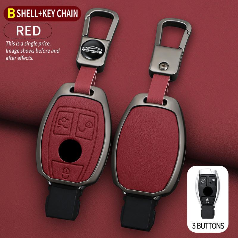Interior Mouldings Car Zinc Alloy Leather Key Case Cover For Mercedes-Benz AMG CLS300 CLS350 S63 CLS260 W218 W219 Protection Key