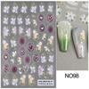 Nail Art Stickers Ins Spring Small White Flower Sunflower Butterfly Tough And Thin Series Adhesive Nail Stickers
