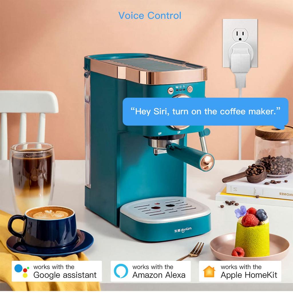 Smart Plug Mini HomeKit, Smart WiFi Outlet Support Apple HomeKit, Alexa and Google Assistant Voice Control Socket with Timer Schedule and Group