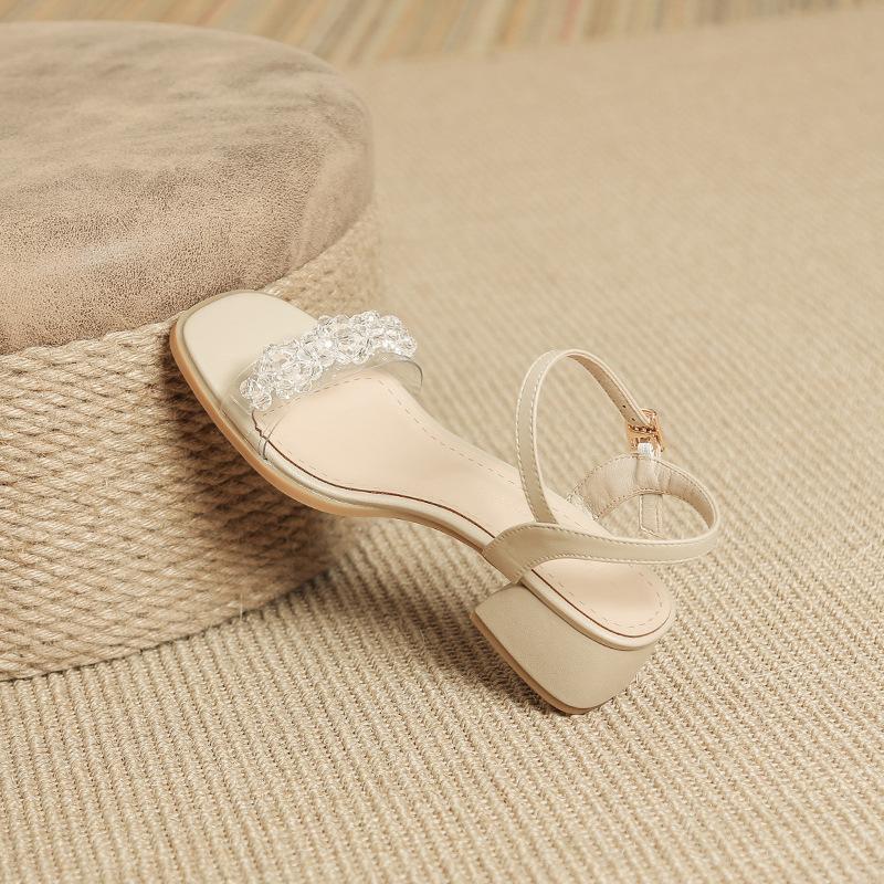 

Женские туфли на низком квадратном каблуке с открытым носком и ремешком на щиколотке, босоножки на массивном каблуке с ремешками, удобные летние туфли-лодочки для свадебного платья, женская обувь 43