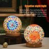 Baroque Night Lamp Bohemian Style Creative Rechargeable Table Lamp Decorative Glass Lamp Deco Bedroom 3 Colors Ambience