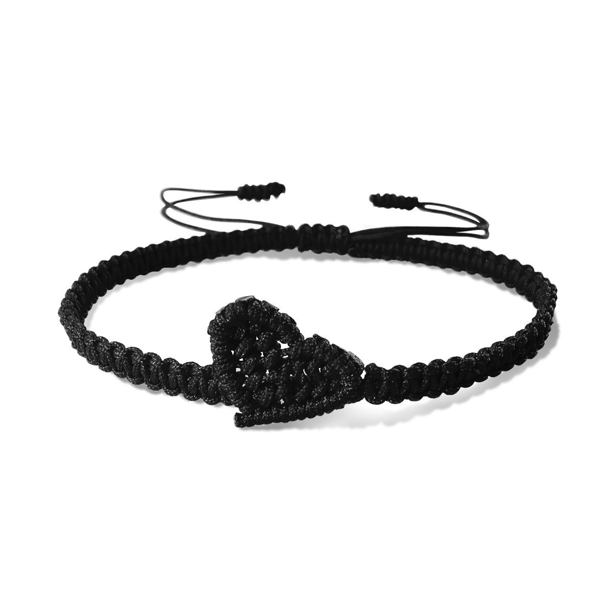 

Handwoven Couple Bracelet Valentine s Day Gift Friendship Blessings Love Hand Rope Jewelry чёрный