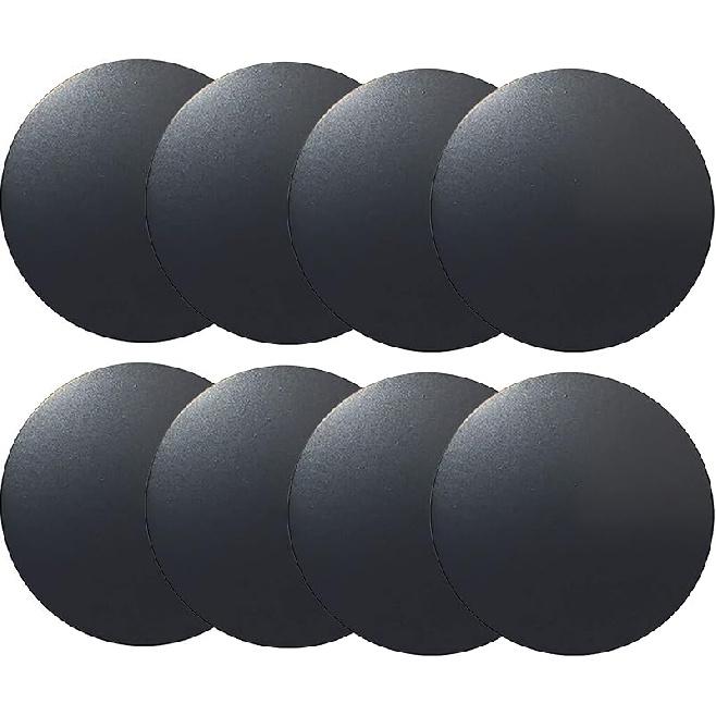 SALEX Replacement Metal Plates Set for Magnetic Car Phone Holders, Wall & Air Vent Mounts, Cases, Magnets. Kit of 4 Black Round Iron Discs Without