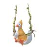 Resin Animal Swing Ornaments For Garden Outdoor Decoration With 45cm Hanging Rope