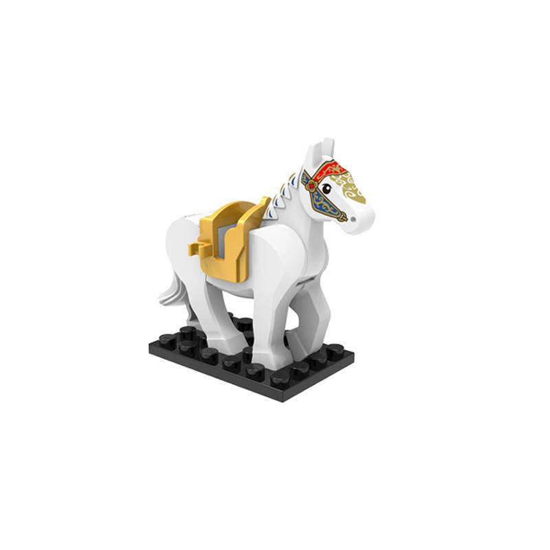 City Street View Medieval Military Transport Horse Animals Building Blocks Weapons Helmet Carriage Farm Cattle Bricks Toys Gifts