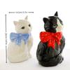 1PC Decoration Cat Lover Gifts Ceramic Vase Hand-Drawn Polka Dot Bow Tie Cute Small Diameter Aesthetic Cat Shape Artistic 20x14cm