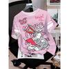 Boy's Women's Cartoon Rabbit Print Short Sleeve 3d Print Summer Cute Sport Tops Parent-child Men's Women's T-shirt