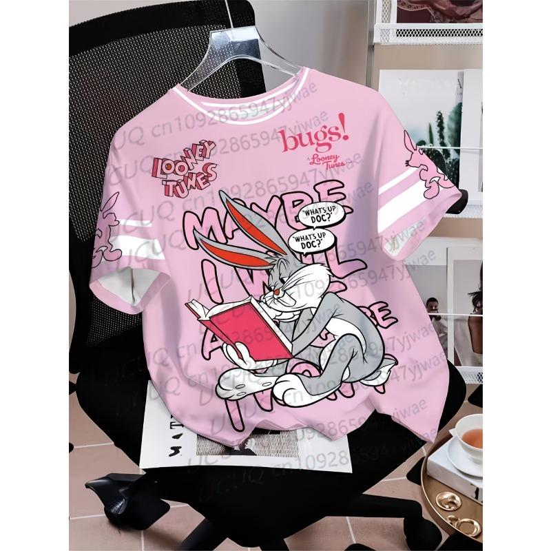 Boy's Women's Cartoon Rabbit Print Short Sleeve 3d Print Summer Cute Sport Tops Parent-child Men's Women's T-shirt