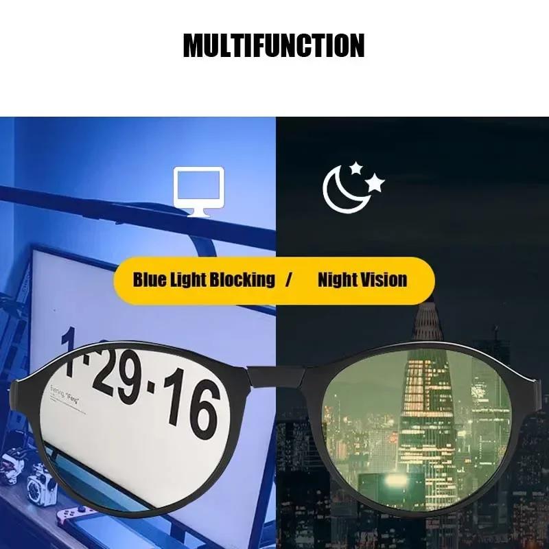 Round Frame Yellow Lens Night Vision Glasses for Men Women Ultralight Blue Light Blocking Eye Protection Eyewear for Driving