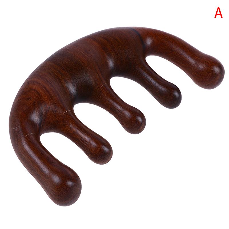 1Pc Sandalwood Eye Nose Meridian Massager Body Facial Massage Comb Wooden Handle Sandalwood Acupuncture Point Massager