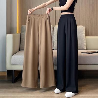 High-Waist Wide-Leg Suit Pants - Plus Size, Lightweight for Spring & Autumn
