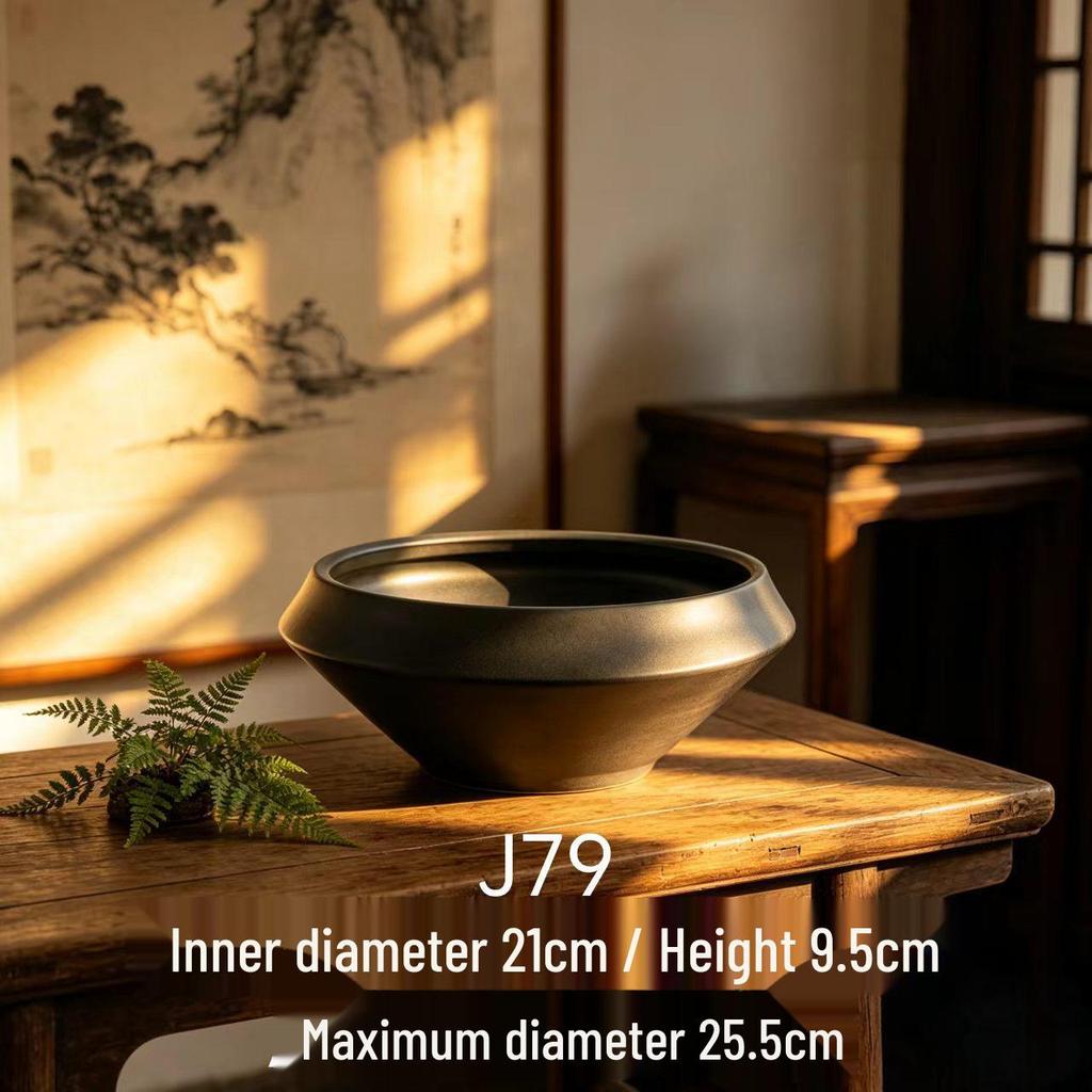 Jingdezhen Ceramic Zen-Style Flower Pot for Desktop Plants: Orchid, Asparagus, Moss, Succulents and More