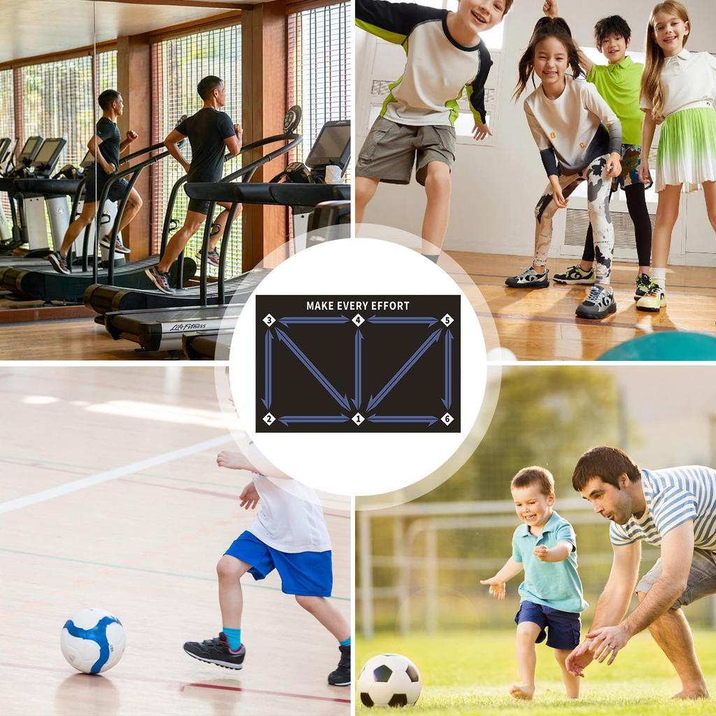 Soccer Footstep Training Mat Footstep System Training Blanket Silent Soccer Practice Equipment for Boys Girls Improve Speed