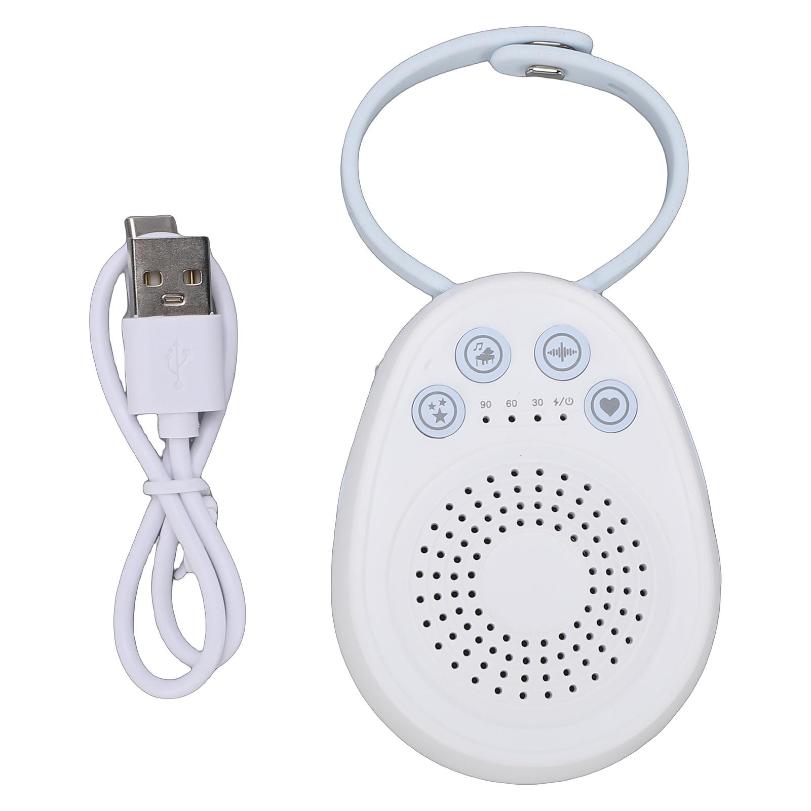 Koogeelife Light Blue White Noise Machine For Baby Sleep With 20 Soothing Tracks, 4 Sound Types, Portable Sleep Aid For Infants, Rechargeable