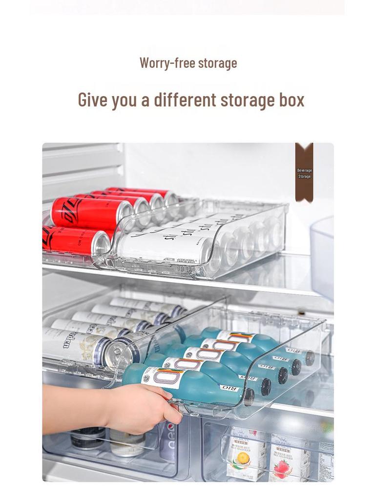 Retractable Plastic Refrigerator Organizer: Stackable Beverage and Food Storage Container