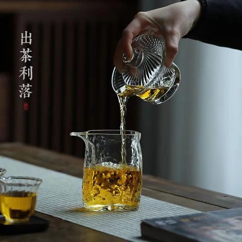 Weidenmuster Glas Gaiwan Teetasse Japanischer Stil Glas Tee-Set Kungfu Tasse Hitzebeständige Teetasse Büro Teezubereiter Zubehör