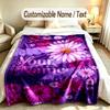 Floral Garden Theme Soft Blanket Personalized Custom Name Text Print Warm Blanket Home Sofa Bedroom Decor