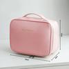 Bolsa de Maquiagem Estilosa de Grande Capacidade com Material PU à Prova d'Água para Viagem e Uso Doméstico