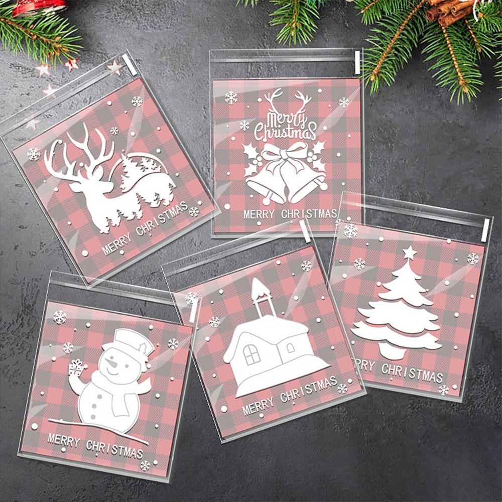Mixed Pattern OPP 7*7+3cm Christmas Birthday Bags New Snack Packaging Pouch  Party Supplies