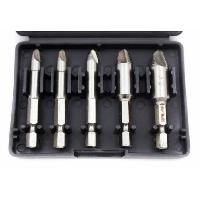 Ausziehersatz für abgebrochene Schrauben - BGS - 5 Teile - Kompatibel mit Bohrmaschinen - Schnelles Entfernen - Schwarz