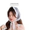 Breathable Dotted Pattern Hair Kerchiefs Cute Lace Bandana Tie Back Headwrap