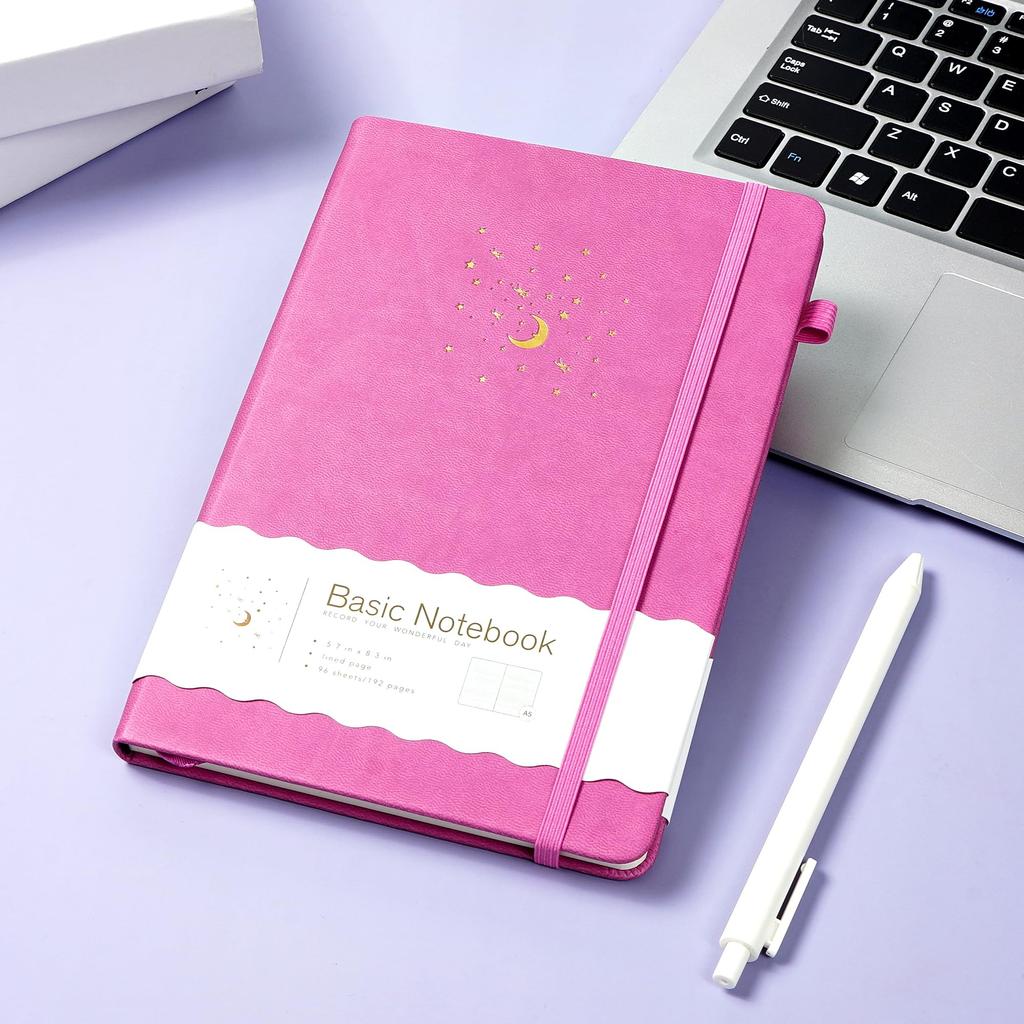 CAGIE A5 Hardcover 8mm Ruled Pen Classic x Travel Lilac Notebook, Stylish, Lines, Holder, Design, Cute, 14.5cm 21cm, Business, Adult, Girl, Journal,