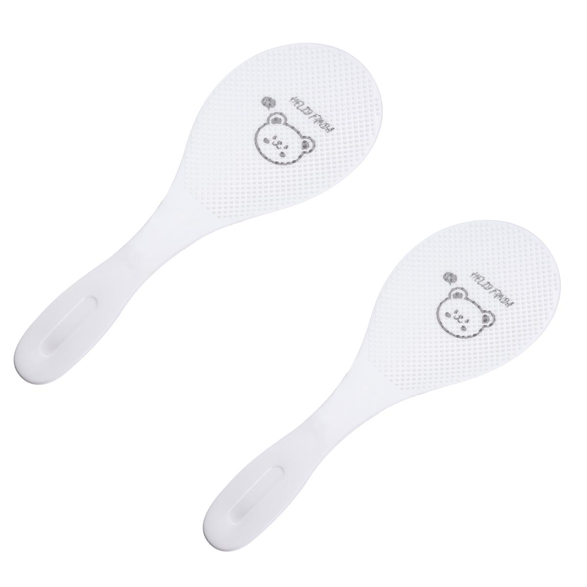 

WORTHBUY Милая пластиковая ложка для риса с антипригарным покрытием и подставкой, термостойкая ложка для рисоварки, прочная лопатка для риса, кухонная утварь