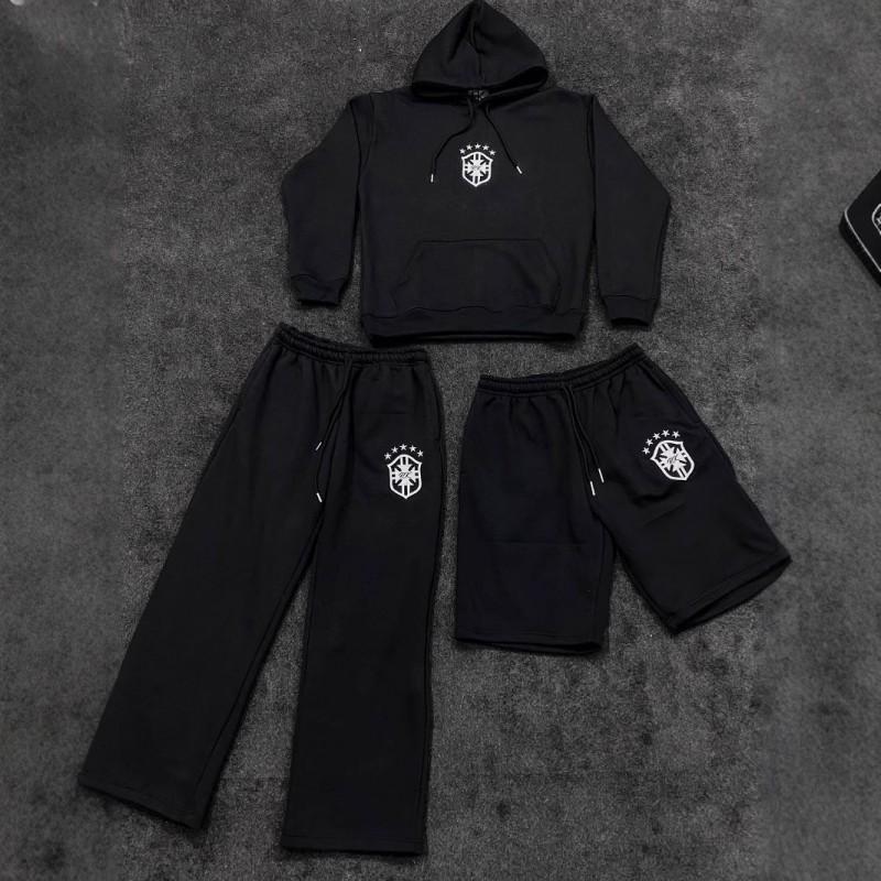 Y2K Streetwear Hoodie Sweatpants Set Embroidered Casual Loose Fit Women